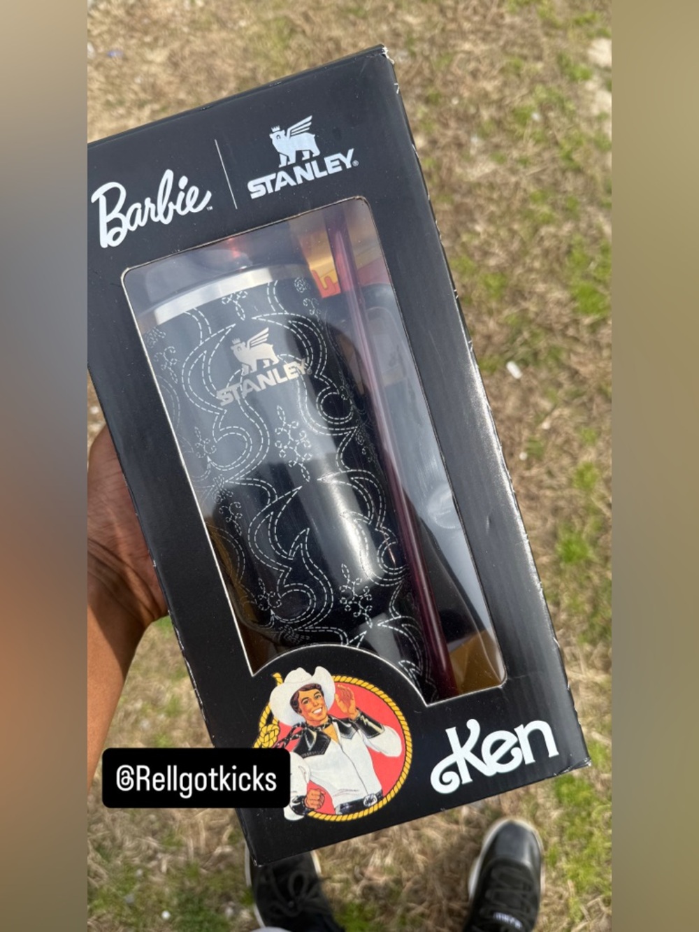 Stanley Black Travel Tumbler with Ken Artwork